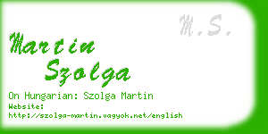 martin szolga business card